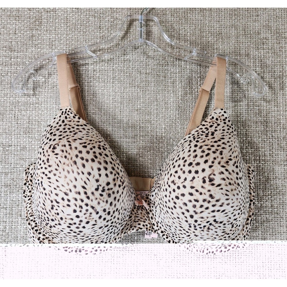 Victorias Secret Body By Victoria Lined Perfect Coverage Bra Womens 38G Cheetah